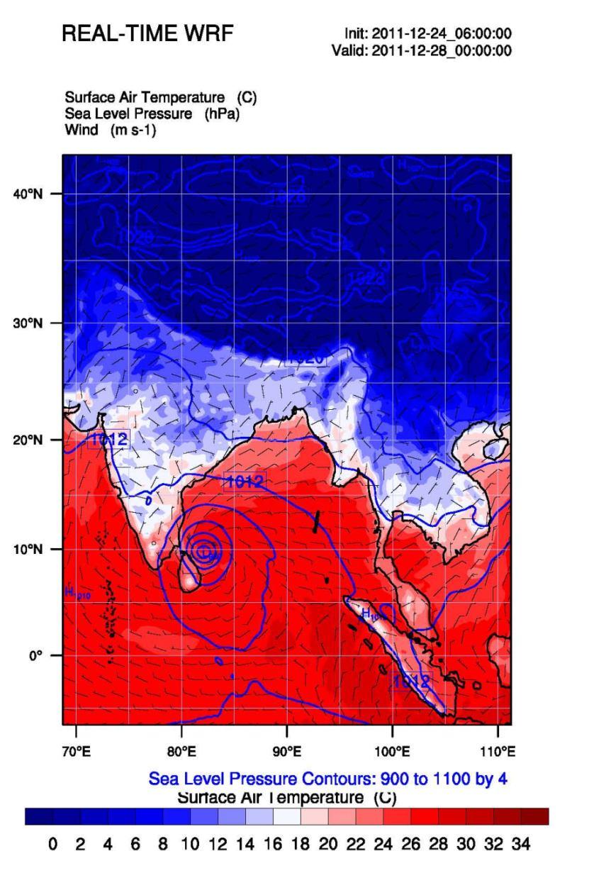 Forecasting Cyclone Thane WRF model was able to capture Cyclone Thane.