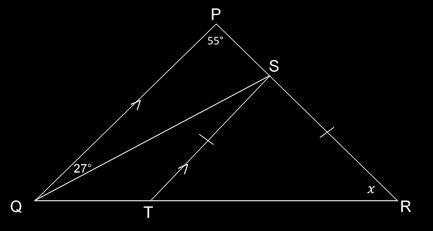 (2) 6.2 Below is PQR with PQ // ST, ST = SR, QP R = 55 and PQ S =27.