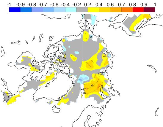 Sea ice cover - DJF anomaly