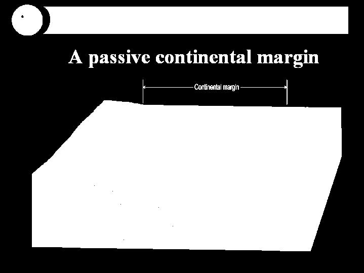 about 5 slope, up to 25 ); about 20 km wide Continental Rise At base of continental slope; slope angle decreases Thick accumulation of sediment transported downslope