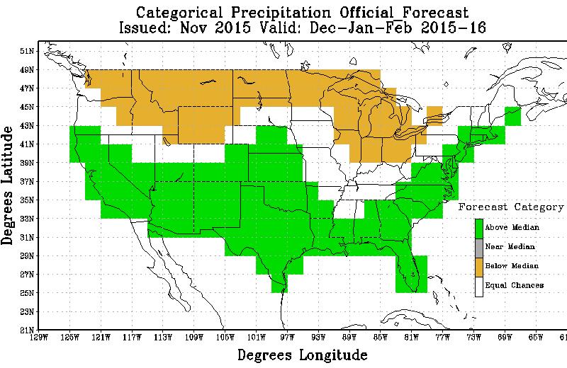 CPC Winter Precipitation Forecast Verification Forecast Observations Heidke Skill Score (HSS) = -6.