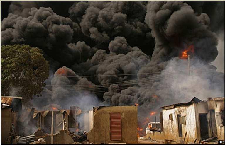 Fire Disaster and Bush Burning Pipeline Fire in Lagos