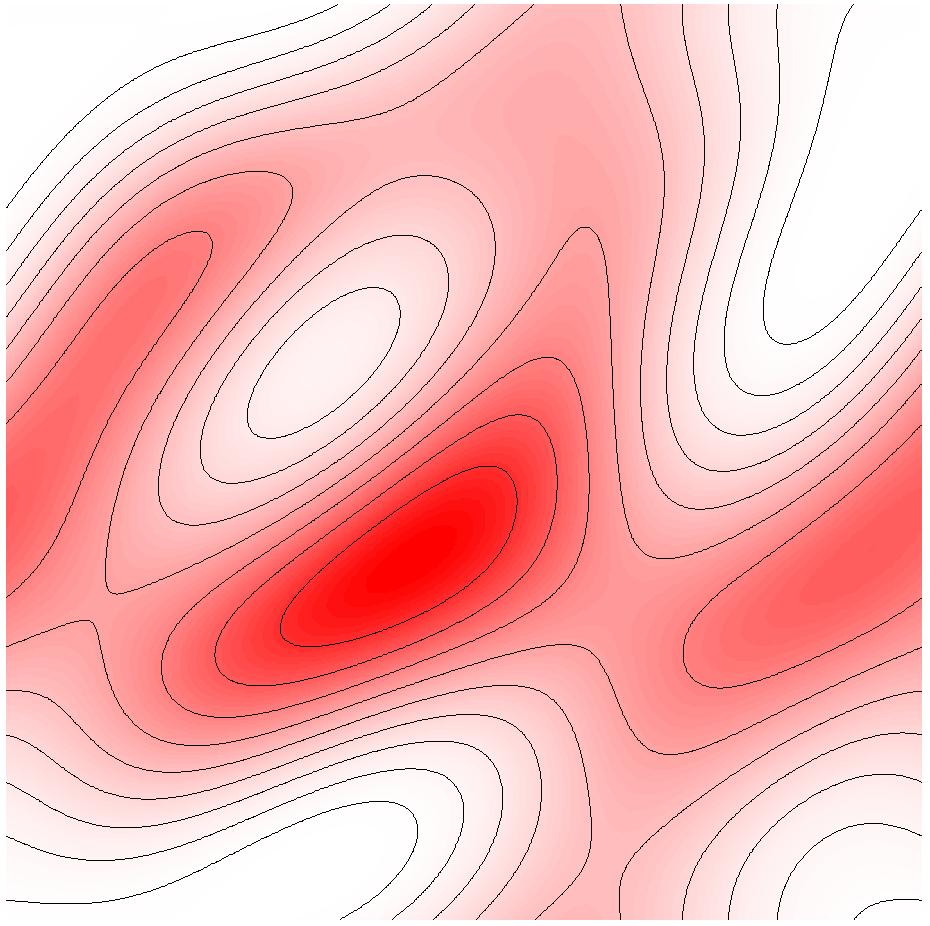 Isocontour lines trace the paths of equal value.