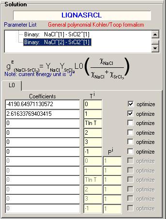 main window: another view of the optimized parameters Return to the main window to have another view of the optimized parameters.
