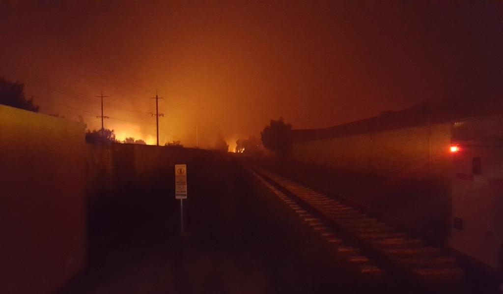 At 2:30 a.m., it appeared that the fire had burned down to Bicentennial Way and Hwy 101, though information was hard to come by at this point.