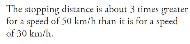B) USE YOUR EQUATION TO COMPARE THE STOPPING DISTANCE AT 30