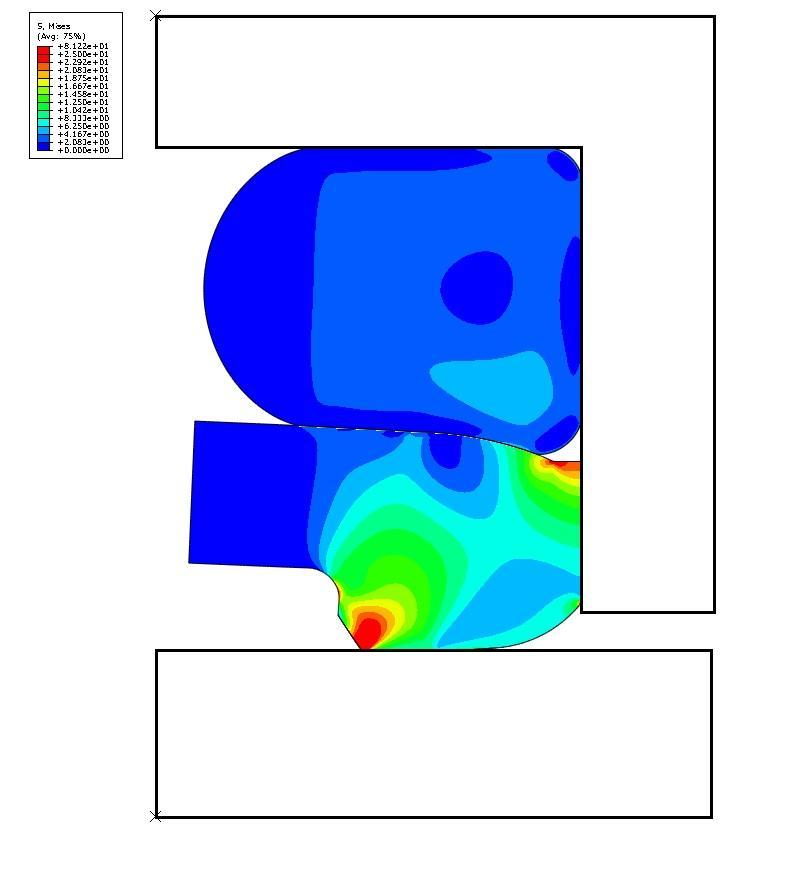 Figure 3.5b: Deformed (mounted & pressurized) geometry of step seal The U-cup seal under study is made of polyurethane.