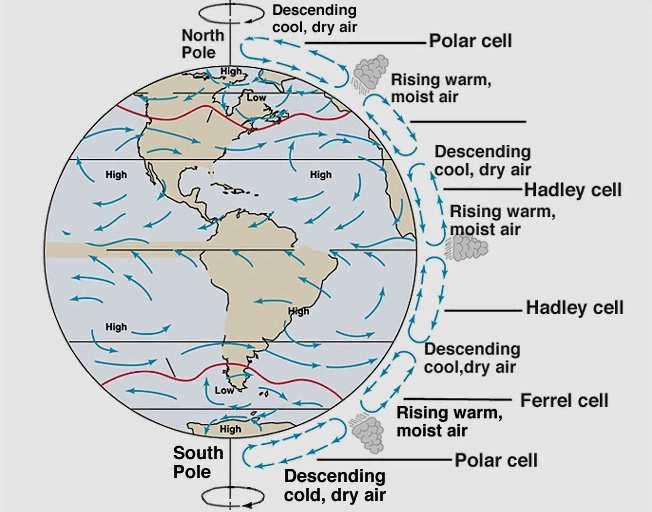 Atmospheric Circulation No rotation of the Earth cooling heating cooing Conservation of