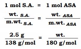Wt. = 3.25 g of the ASA theoretically The wt.