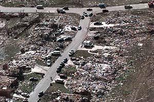 Oklahoma, 1999 A tornado can destroy entire neighborhoods, or demolish one house on a