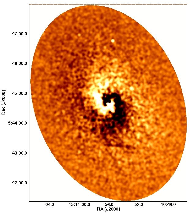 Chandra Residual Image 432 kpc Chandra image showed asymmetric surface brightness distribution fit an elliptical model to the 0.7-8.