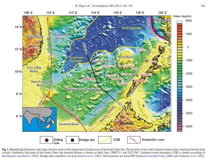 4.5 Supporting Evidence from Geological and Geophysical Map Justification on the location of base of the slope region where it is also a Continent Oceanic Boundaries (COB) or Continent Oceanic