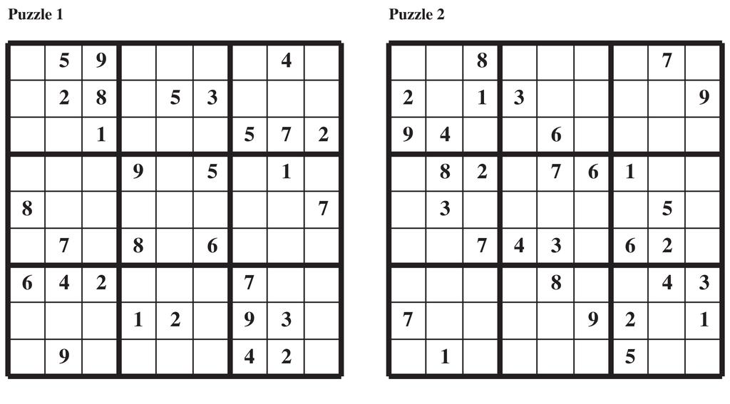 5 2 Sudoku Puzzles 9 6 See