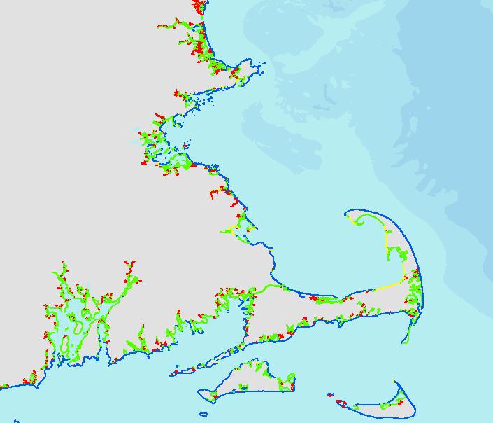 Figure 2: Raw fetch output for Massachusetts and Rhode Island shorelines.