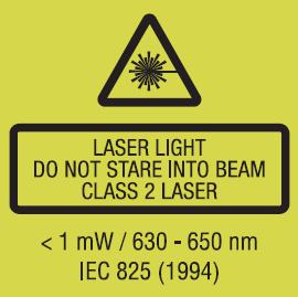 -34-7 Laser Sighting The CSlaser has an integrated double laser aiming which helps for the alignment of the sensor. The measuring spot is located within the two laser points.