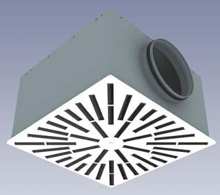 with square blade array Discharge directions and volume flow rates square blade array With the radial slot outlet, discharge can be four-sided, threesided or double-sided.