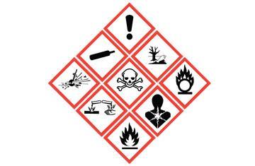 For the purpose of this document we will identify those pictograms that are common to chemical cleaners. Flammable The Flammable pictogram is communicated by a flame.