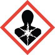 Health hazards communicated by this pictogram include carcinogenicity, reproductive toxicity, target organ toxicity, and sensitization.