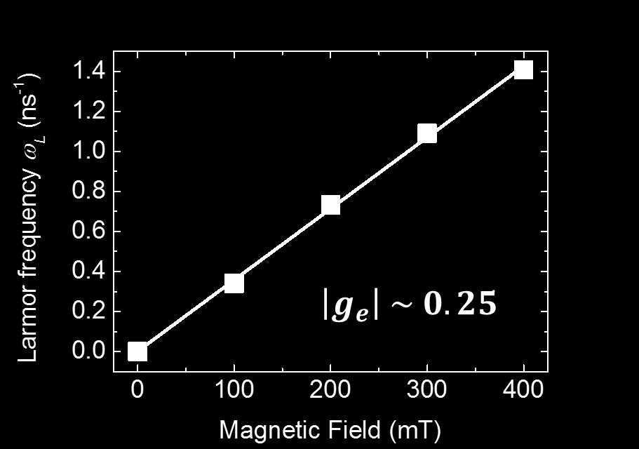 3 Magnetic Field (T) Spin dynamics in wurtzite GaAs nanowires g-factor: g e ~ 0.