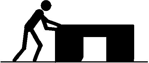 Test Your Understanding: A person pushes a desk across the floor. Draw all four forces acting on the person, and all four forces acting on the desk.