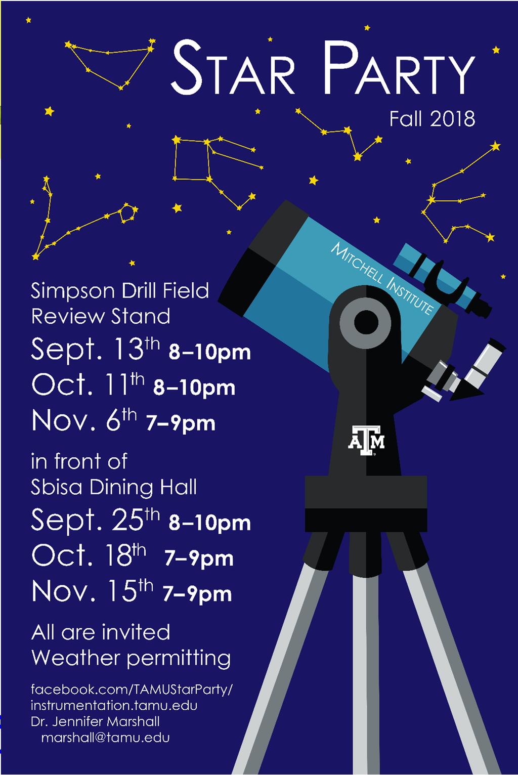 TAMU Star Party Great opportunity to meet astronomers and their
