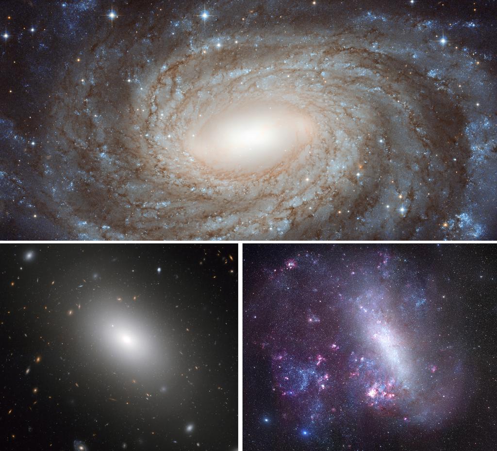 Fact sheet: A galaxy is a massive, gravitationally bound system that consists of stars, stellar remnants, an interstellar medium of gas and dust, and a poorly understood component called dark matter