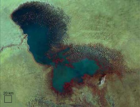 Image 1: January 1973 Module 2, Investigation 4: Figure 7 Lake Chad, 1973 and 1997 Image