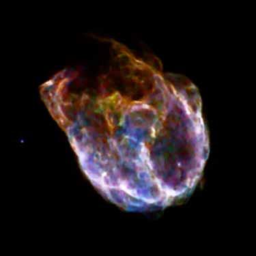 x-ray photograph - Chandra - G292.0+1.8 Supernova remnant N132D in the Large Magellanic Cloud Chandra x-ray image. Gas temperature is millions of K. Image is 100 arc sec on an edge.