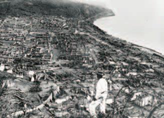 Figure 18-15 More than 29 000 people died as a result of the pyroclastic flow that accompanied the 1902 eruption of Mount Pelée on the island of Martinique. Note that much of the city of St.