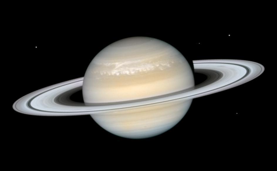 Saturn imaged by the Hubble Space Telescope Saturn is the second largest planet in our Solar System and is a Gas Giant like Jupiter.