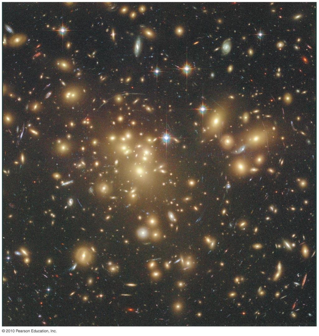 The mass we find from galaxy motions in a cluster is about 50 times