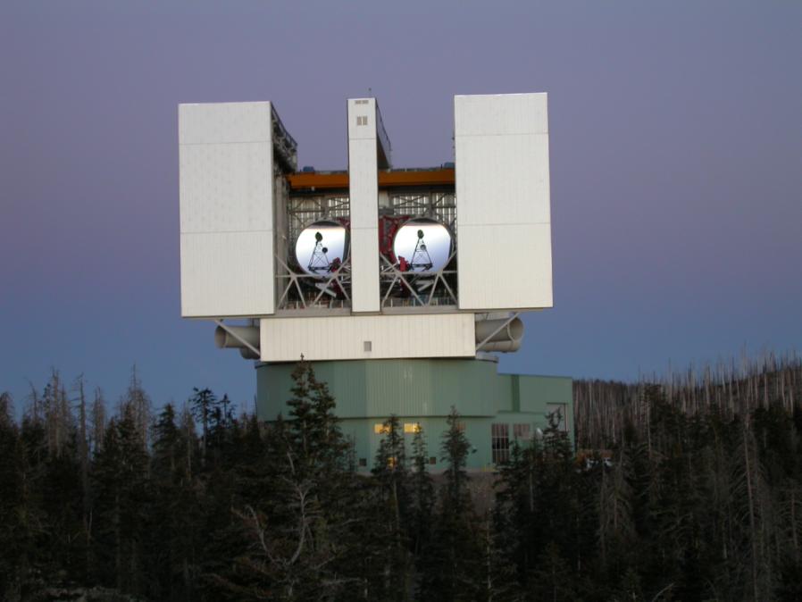 KECK OBSERVATORY in Hawaii incorporates two 10-m diameter telescopes, each