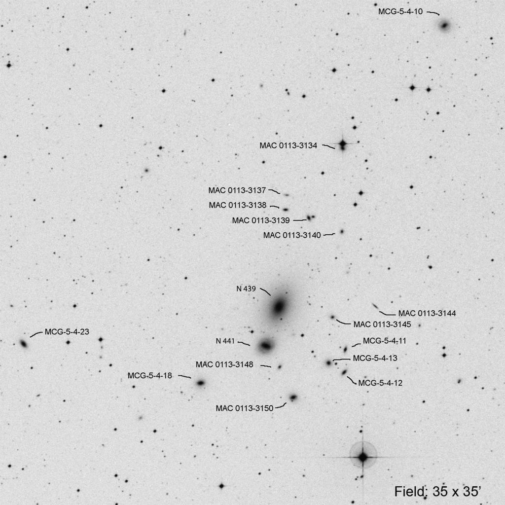 GC 439 (Sculptor) Other ID RA Dec Mag1 # of galaxies AGC 141 01 13 47.
