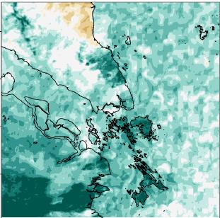 DA (T+3h) 2016-05-24 03:00:00 DA produces much less rain.