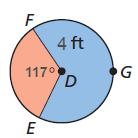 Chapter 11 34. Convert 2π 3 radians to degrees. 36. Find the arc length of FE. Round your answer to two decimal places. 35. Convert π radians to degrees. 6 37.