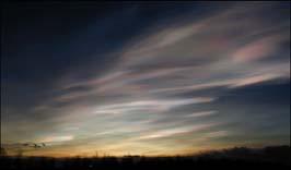 Polar Stratospheric Clouds (PSC) http://earthobservatory.nasa.gov/ Temperatures as low as 183K can exist at 15-20 km altitude, where even small amounts of water can condense to produce PSCs.