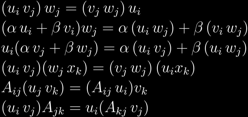 tensor algebra - dyadic product dyadic (outer) product of two vectors
