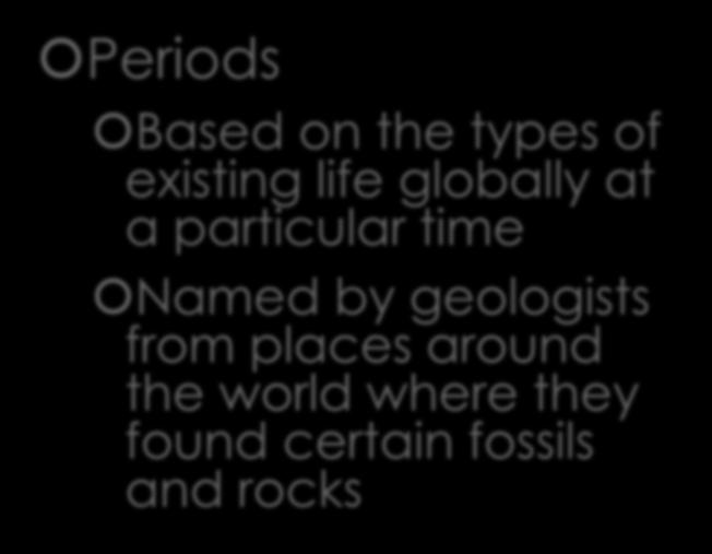 Periods Periods Based on the types of