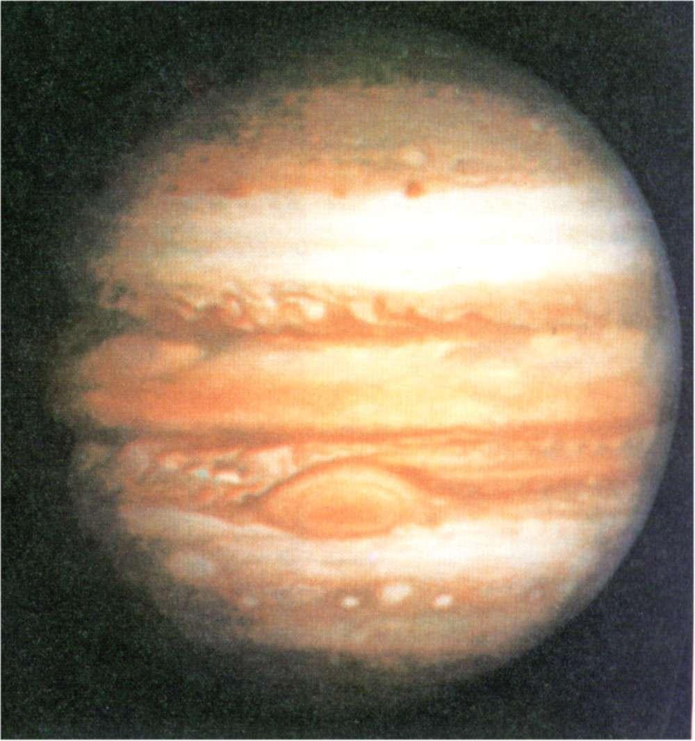 Jupiter Diameter 143,200 km, 11 x that of earth Mass causes gravity to be 2.