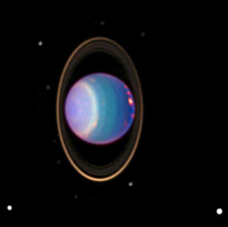 Uranus Diameter of 51,800 km Has a blue green color caused by methane Rotation is 17 hours and