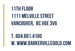 BARKERVILLE GOLD MINES INTERSECTS 9.97 G/T (0.29 OZ/T) GOLD OVER 31.0 METRES INCLUDING 15.15 G/T (0.44 OZ/T) AU OVER 14.