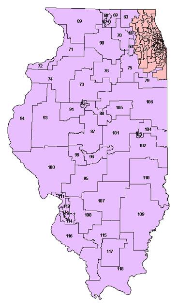 Illinois State House Districts 99th General Assembly (2015-2016) Second session, 2016 This document includes: Illinois State House districts map, statewide Illinois State House districts map,