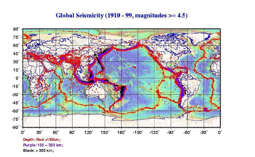 Earthquakes by depth.