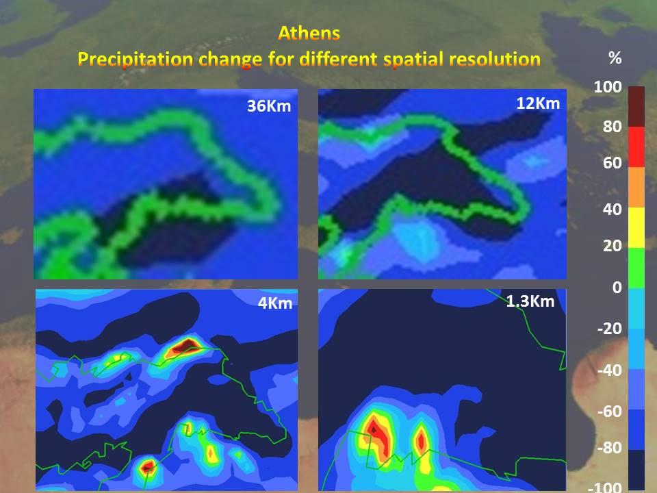 and 7 present the results for the different spatial resolutions for Athens and Rome. Figure 6.