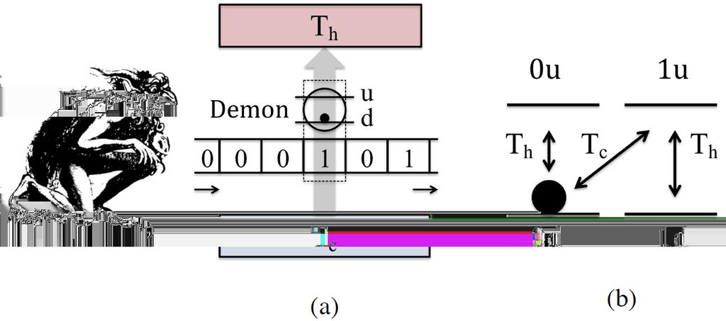 Figure 1: A model for Maxwell s demon, adapted from Ref. [3]. the bits on the tape are initially 0 before reaching the demon.