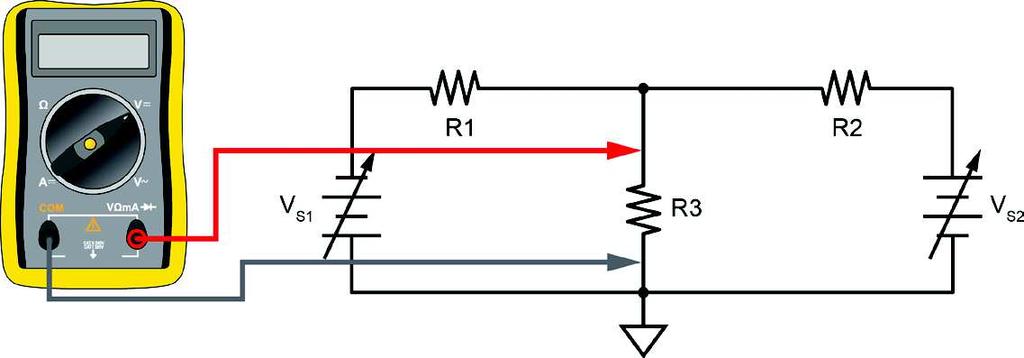 Use your voltmeter to measure V R3. Are your results consistent with Millman s theorem? a. yes b. no Are your results consistent with the Millman solution? a. yes b. no CONCLUSION Use Millman s theorem to calculate the voltage across a common circuit element.