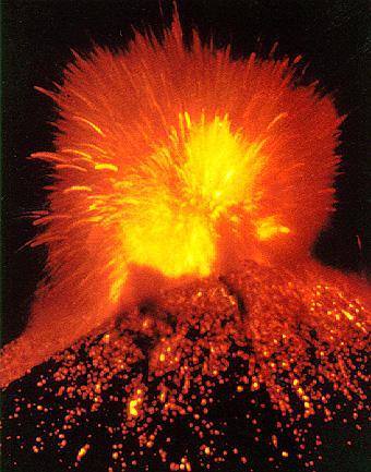 Interactions among the Spheres Volcanoes ( ) erupt, sending ash and gases into the air