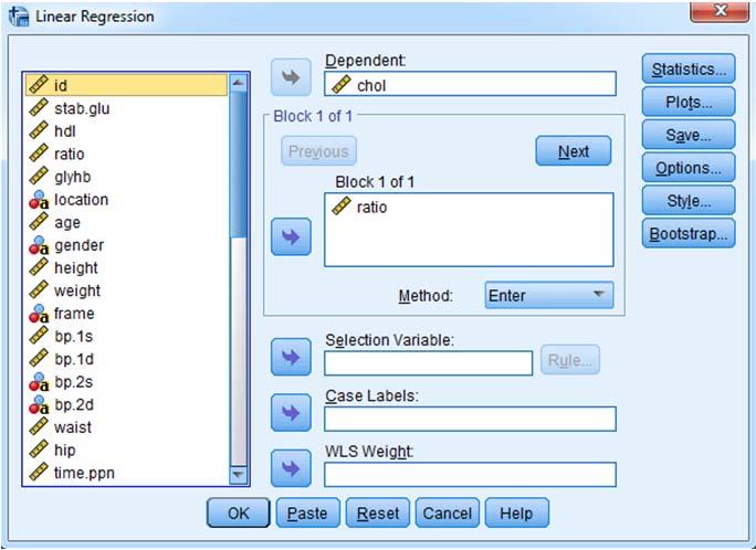 Steps in SPSS: Simple