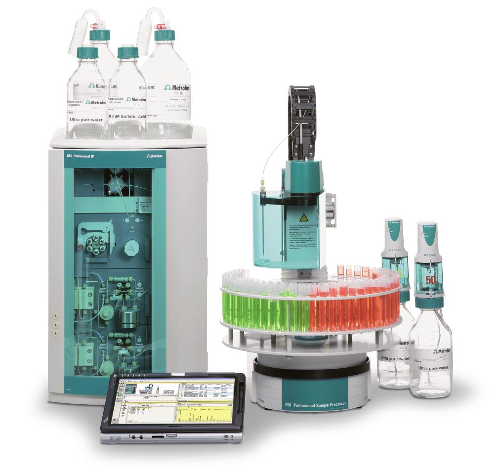 Automation for more analytical reliability 02 In ion chromatography anions, cations, carbohydrates and polar substances are determined in a variety of ma trices.