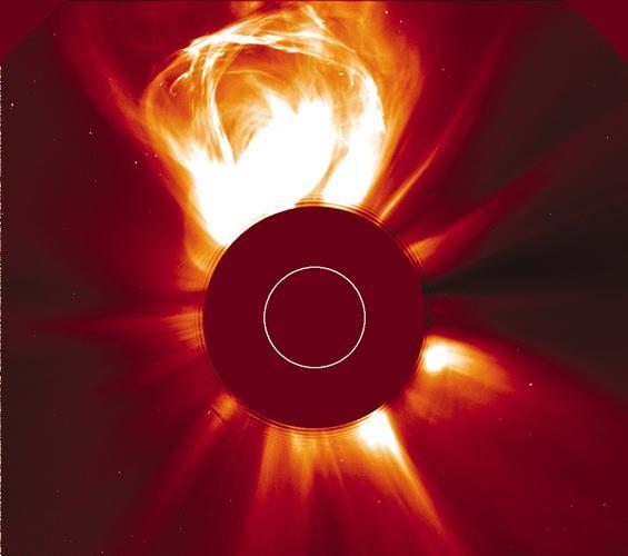 Coronal mass ejections send bursts of energetic charged particles really whole chunks